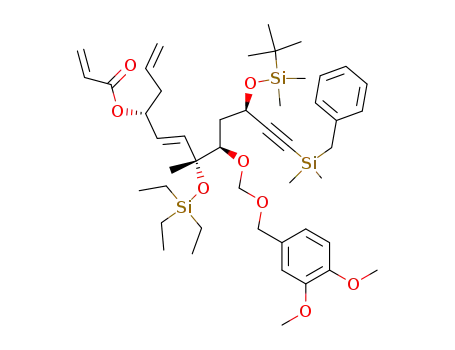 2-Propenoic acid,
(1R,2E,4R,5R,7R)-5-[[(3,4-dimethoxyphenyl)methoxy]methoxy]-7-[[(1,1-
dimethylethyl)dimethylsilyl]oxy]-9-[dimethyl(phenylmethyl)silyl]-4-methyl-1
-(2-propenyl)-4-[(triethylsilyl)oxy]-2-nonen-8-ynyl ester