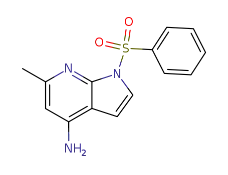 Molecular Structure of 178269-00-6 (1-Benzenesulfonyl-6-methyl-1H-pyrrolo[2,3-b]pyridin-4-ylamine)