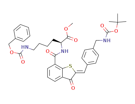 (S)-6-Benzyloxycarbonylamino-2-({2-[1-[4-(tert-butoxycarbonylamino-methyl)-phenyl]-meth-(Z)-ylidene]-3-oxo-2,3-dihydro-benzo[b]thiophene-7-carbonyl}-amino)-hexanoic acid methyl ester