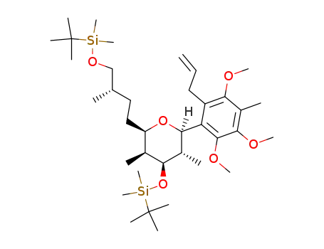 (2R,3S,4S,5S,6R)-2-(2-Allyl-3,5,6-trimethoxy-4-methyl-phenyl)-4-(tert-butyl-dimethyl-silanyloxy)-6-[(S)-4-(tert-butyl-dimethyl-silanyloxy)-3-methyl-butyl]-3,5-dimethyl-tetrahydro-pyran