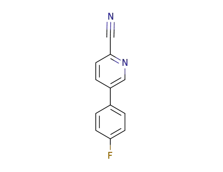 Molecular Structure of 914349-75-0 (5-(4-FLUOROPHENYL)PYRIDINE-2-CARBONITRILE)