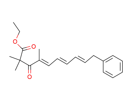 Molecular Structure of 494790-07-7 (4,6,8-Decatrienoic acid, 2,2,4-trimethyl-3-oxo-10-phenyl-, ethyl ester,
(4E,6E,8E)-)