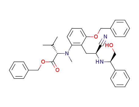 (S)-2-({3-Benzyloxy-2-[(S)-2-cyano-2-((R)-2-hydroxy-1-phenyl-ethylamino)-ethyl]-phenyl}-methyl-amino)-3-methyl-butyric acid benzyl ester