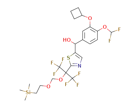(+/-)-[(3-cyclobutyloxy-4-difluoromethoxy)phenyl]{2-[(1-trifluoromethyl-1-(2-trimethylsilylethoxy)methoxy)-2,2,2-trifluoro]ethylthiazol-5-yl}methanol