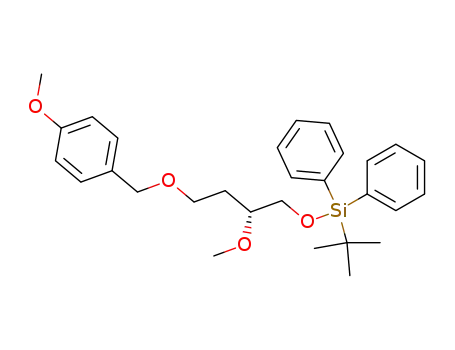 Molecular Structure of 213978-45-1 (Silane,
(1,1-dimethylethyl)[(2R)-2-methoxy-4-[(4-methoxyphenyl)methoxy]butoxy
]diphenyl-)