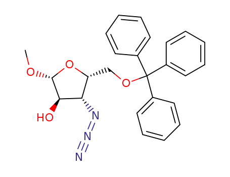 Molecular Structure of 175655-94-4 (methyl 3-azido-3-deoxy-5-O-triphenylmethyl-β-D-xylofuranoside)