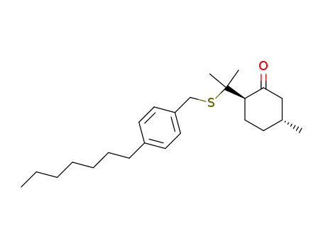Cyclohexanone,
2-[1-[[(4-heptylphenyl)methyl]thio]-1-methylethyl]-5-methyl-, (2R,5R)-