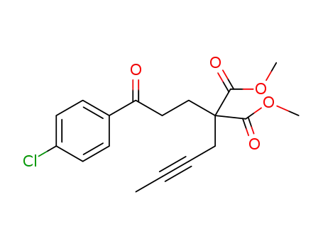 Molecular Structure of 1357173-45-5 (dimethyl 2-(but-2-ynyl)-2-(3-(4-chlorophenyl)-3-oxopropyl)malonate)