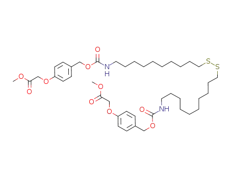 Molecular Structure of 551772-78-2 ((4-{10-[10-(4-methoxycarbonylmethoxy-benzyloxycarbonylamino)-decyldisulfanyl]-decylcarbamoyloxymethyl}-phenoxy)-acetic acid methyl ester)
