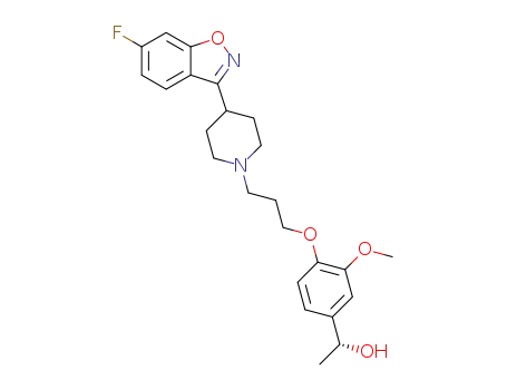 Benzenemethanol, 4-(3-(4-(6-fluoro-1,2-benzisoxazol-3-yl)-1-piperidinyl)propoxy)-3-methoxy-alpha-methyl-, (alphaR)-