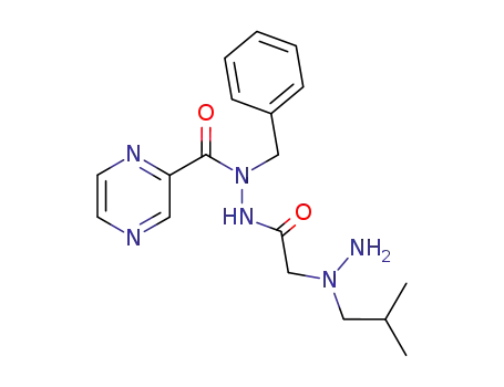 Molecular Structure of 827337-81-5 (Pyrazinecarboxylic acid,
2-[[1-(2-methylpropyl)hydrazino]acetyl]-1-(phenylmethyl)hydrazide)