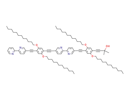 1-[1-(2,2'-bipyridin-5-ylethynyl)-4-(2,2'-bipyridin-5,5'-yldiethynyl)-2,5-didodecyloxybenzene]-4-(2-methyl-3-butyn-2-ol)-2,5-didodecyloxybenzene