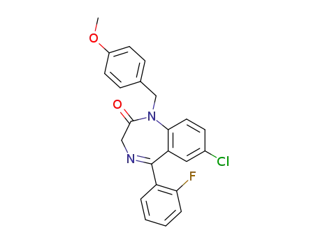 7-chloro-5-(2-fluoro-phenyl)-1-(4-methoxy-benzyl)-1,3-dihydro-benzo[<i>e</i>][1,4]diazepin-2-one
