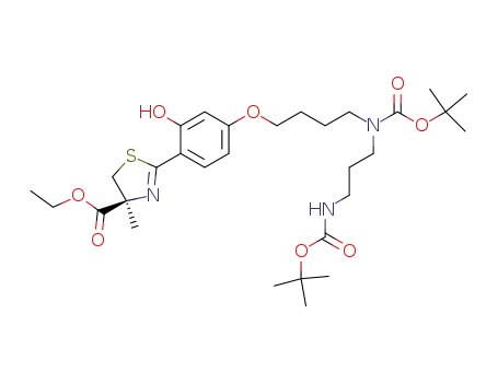 ethyl (S)-4,5-dihydro-2-[2-hydroxy-4-[8-(tert-butoxycarbonylamino)-5-(tert-butoxycarbonyl)-5-azaoctyloxy]phenyl]-4-methyl-4-thiazolecarboxylate