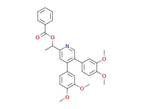 Molecular Structure of 184220-98-2 (Benzoic acid 1-[4,5-bis-(3,4-dimethoxy-phenyl)-pyridin-2-yl]-ethyl ester)