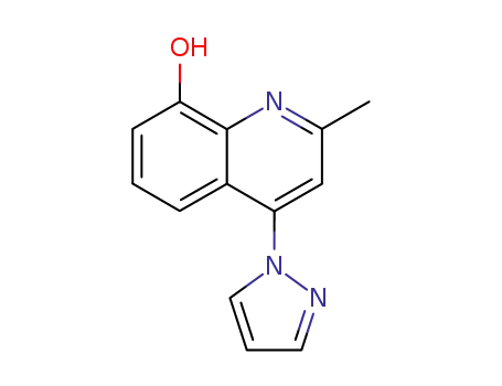 Molecular Structure of 189268-42-6 (8-HYDROXY-2-METHYL-4-(1H-PYRAZOL-1-YL)QUINOLINE)