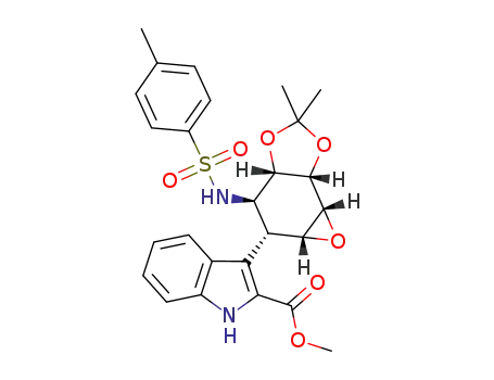 3-[(1aR,2R,3R,3aS,6aS,6bR)-5,5-Dimethyl-3-(toluene-4-sulfonylamino)-hexahydro-1,4,6-trioxa-cyclopropa[e]inden-2-yl]-1H-indole-2-carboxylic acid methyl ester