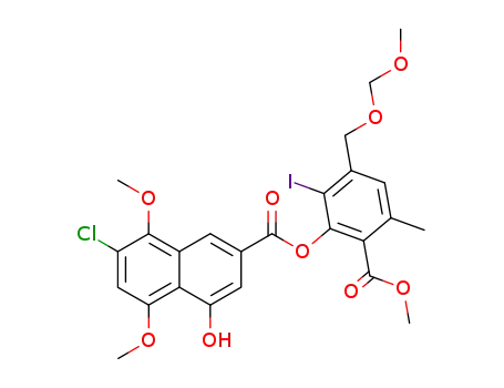 2-iodo-6-methoxycarbonyl-3-(methoxymethoxy)methyl-5-methylphenyl 7-chloro-4-hydroxy-5,8-dimethoxy-2-naphthoate