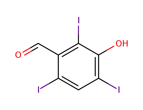 Molecular Structure of 224641-82-1 (Benzaldehyde, 3-hydroxy-2,4,6-triiodo-)