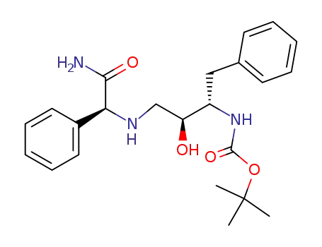 Molecular Structure of 500767-14-6 ((2S,5S,6S)-3-aza-6-[(tert-butyloxycarbonyl)amino]-5-hydroxy-2,7-diphenylheptanoyl amide)