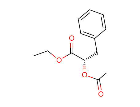 Molecular Structure of 956-27-4 (Benzenepropanoic acid, a-(acetyloxy)-, ethyl ester, (S)-)