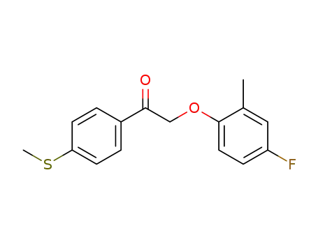 Molecular Structure of 708276-54-4 (Ethanone, 2-(4-fluoro-2-methylphenoxy)-1-[4-(methylthio)phenyl]-)