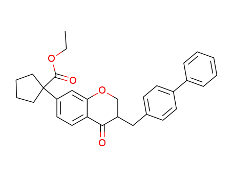 Ethyl 1-(3-(4-phenyl-phenylmethyl)-4-chromanon-7-yl)cyclopentane-carboxylate
