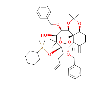 (1R,2S,3S,4R,6S,7S,8R,12S)-3,7-bis(benzyloxy)-6-(3-butenyl)-6-(cyclohexyldimethylsilylenedioxy)-2,12-(isopropylidenedioxy)-1-(methoxymethoxymethyl)-5,5-dimethyl-9-methylenebicyclo[6.4.0]dodecane