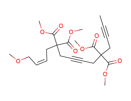 Molecular Structure of 844821-47-2 (2-Tetradecene-7,12-diyne-5,5,10,10-tetracarboxylic acid, 1-methoxy-,
tetramethyl ester, (2Z)-)