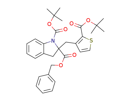 1H-Indole-1,2-dicarboxylic acid,
2-[[2-[(1,1-dimethylethoxy)carbonyl]-3-thienyl]methyl]-2,3-dihydro-,
1-(1,1-dimethylethyl) 2-(phenylmethyl) ester