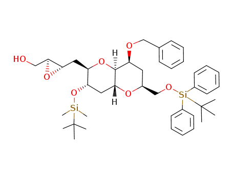 {(2S,3S)-3-[(2R,3S,4aR,6S,8S,8aS)-8-Benzyloxy-3-(tert-butyl-dimethyl-silanyloxy)-6-(tert-butyl-diphenyl-silanyloxymethyl)-octahydro-pyrano[3,2-b]pyran-2-ylmethyl]-oxiranyl}-methanol