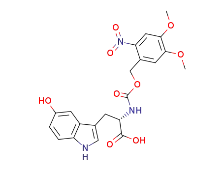 Molecular Structure of 185629-90-7 (L-Tryptophan,
N-[[(4,5-dimethoxy-2-nitrophenyl)methoxy]carbonyl]-5-hydroxy-)