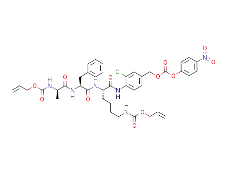 Carbonic acid 4-{(S)-6-allyloxycarbonylamino-2-[(S)-2-((R)-2-allyloxycarbonylamino-propionylamino)-3-phenyl-propionylamino]-hexanoylamino}-3-chloro-benzyl ester 4-nitro-phenyl ester