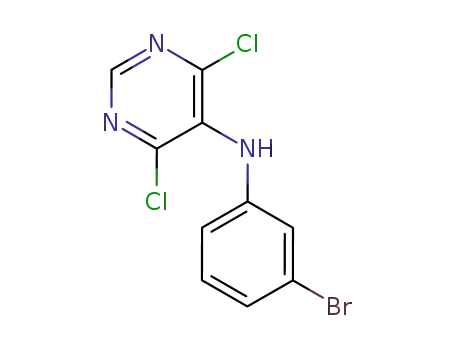 Molecular Structure of 454685-38-2 (N-(3-BROMOPHENYL)-4,6-DICHLOROPYRIMIDIN-5-AMINE)