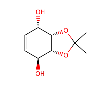 Molecular Structure of 158850-48-7 ((3aR,4S,7S,7aS)-3a,4,7,7a-tetrahydro-2,2-dimethyl-1,3-benzodioxole-4,7-diol)