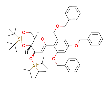 (4aR,8R,8aR)-6-(2,4-Bis-benzyloxy-6-benzyloxymethyl-phenyl)-2,2-di-tert-butyl-8-triisopropylsilanyloxy-4,4a,8,8a-tetrahydro-1,3,5-trioxa-2-sila-naphthalene