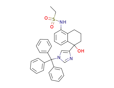Molecular Structure of 725233-11-4 (ethanesulfonic acid [5-hydroxy-5-(1-trityl-1<i>H</i>-imidazol-4-yl)-5,6,7,8-tetrahydro-naphthalen-1-yl]-amide)