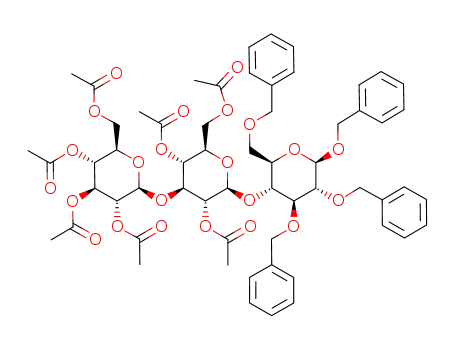 benzyl O-(2,3,4,6-tetra-O-acetyl-β-D-glucopyranosyl)-(1-3)-O-(2,4,6-tri-O-acetyl-β-D-glucopyranosyl)-(1-4)-2,3,6-tri-O-benzyl-β-D-glucopyranoside