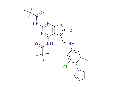 N-[6-Bromo-5-[(3,5-dichloro-4-pyrrol-1-yl-phenylamino)-methyl]-2-(2,2-dimethyl-propionylamino)-thieno[2,3-d]pyrimidin-4-yl]-2,2-dimethyl-propionamide