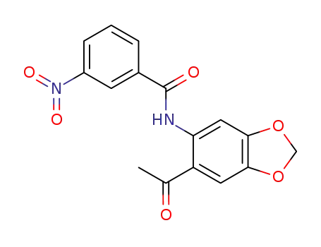 Molecular Structure of 178983-58-9 (N-(6-Acetyl-benzo[1,3]dioxol-5-yl)-3-nitro-benzamide)