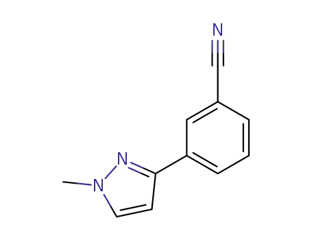 Molecular Structure of 207909-05-5 (3-(1-Methyl-1H-pyrazol-3-yl)benzonitrile)