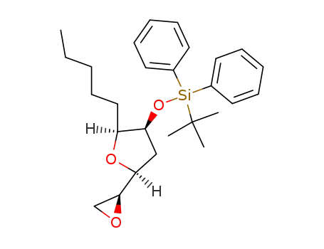 Molecular Structure of 287483-50-5 (tert-butyl-[5-((2S)-oxiran-2-yl)-2-(2S,3S,5S)-2-pentyltetrahydrofuran-3-yloxy]-diphenylsilane)