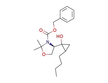 4-(2-butyl-1-hydroxy-cyclopropyl)-1-carbobenzyloxy-2,2-dimethyl-oxazolidine