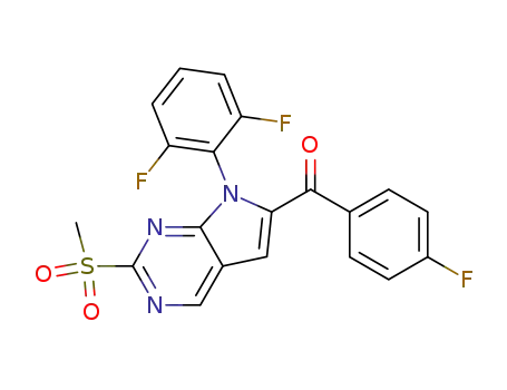 Molecular Structure of 1001128-52-4 ([7-(2,6-difluorophenyl)-2-methanesulfonyl-7H-pyrrolo[2,3-d]pyrimidin-6-yl]-(4-fluorophenyl)-methanone)