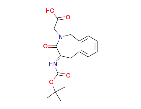 Molecular Structure of 148842-86-8 ((S)-BOC-4-AMINO-2-CARBOXYMETHYL-1,3,4,5-TETRAHYDRO-2H-[2]-BENZAZEPIN-3-ONE)