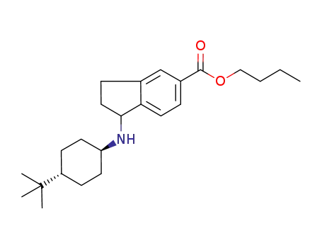 Molecular Structure of 798538-87-1 (1H-Indene-5-carboxylic acid,
1-[[trans-4-(1,1-dimethylethyl)cyclohexyl]amino]-2,3-dihydro-, butyl ester)