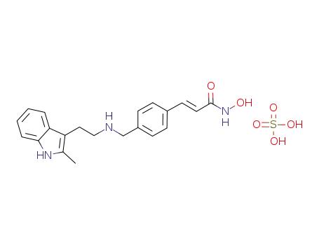 Molecular Structure of 960055-65-6 (N-hydroxy-3-[4-[[[2-(2-methyl-1H-indol-3-yl)ethyl]amino]methyl]phenyl]-2E-2-propenamide sulfate)