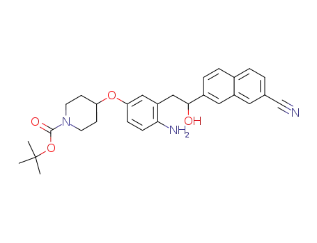 4-{4-amino-3-[2-(7-cyano-naphthalen-2-yl)-2-hydroxy-ethyl]-phenoxy}-piperidine-1-carboxylic acid <i>tert</i>-butyl ester