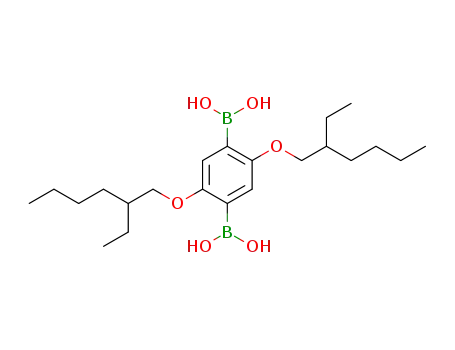 Molecular Structure of 191917-63-2 (2,5-bis(2-ethylhexyloxy)benzene-1,4-diboronic acid)