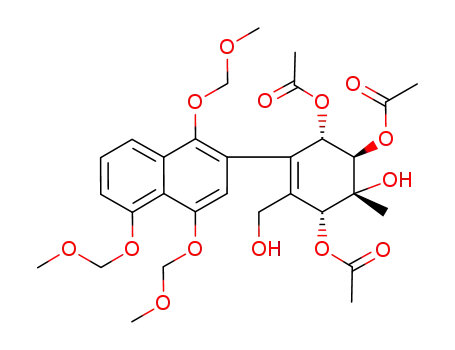 Molecular Structure of 917113-33-8 (3-Cyclohexene-1,2,5,6-tetrol,
3-(hydroxymethyl)-1-methyl-4-[1,4,5-tris(methoxymethoxy)-2-naphthalen
yl]-, 2,5,6-triacetate, (1R,2R,5S,6R)-)